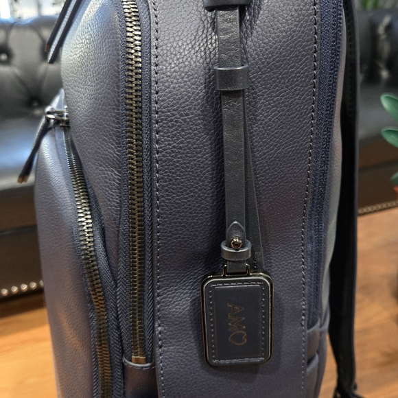 Tumi Navy Gemma Leather Backpack